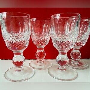 Set of 4 Irish Waterford Cut Crystal Colleen Short Stem 1 oz Cordial Glasses